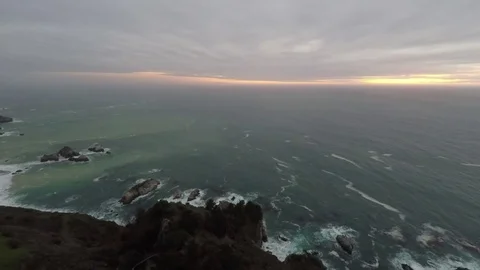 Pacific Ocean Sunset Big Sur Aerial 7 Stock Footage 79006489