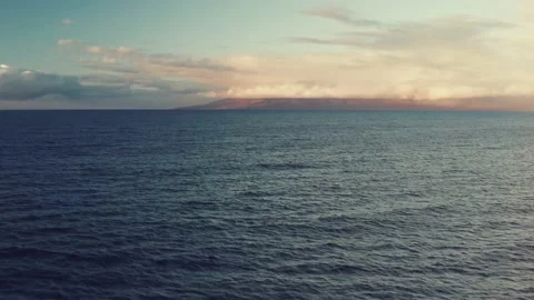 PACIFIC OCEAN AT SUNSET MAUI HAWAII DRONE Stock Footage 227229853