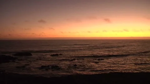 Pacific Ocean Sunset to Nightfall Time Lapse Stock Footage 8528966