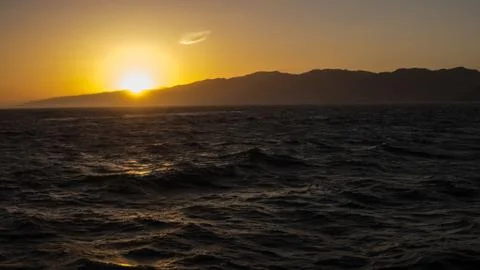 Pacific ocean sunset Stock Photos