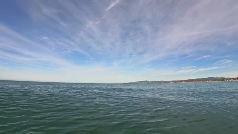 Pacific Ocean View from Paddleboard Near Oceanside Harbor CA Stock Footage 331615879