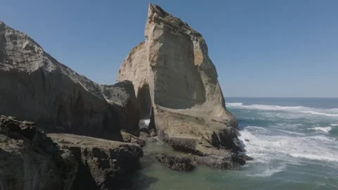 Pacific Ocean Waves Crashing at Cape Kiwanda Stock Footage 303465685