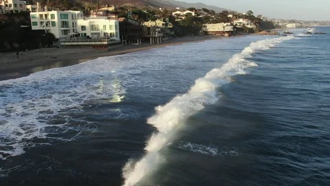 Pacific Ocean Waves Drone Stock Footage 111851254