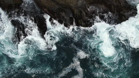 Pacific Ocean Waves Drone Stock Footage 112030644