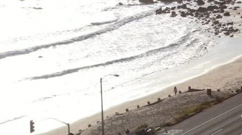 Pacific Palisades beach 01 Stock Footage 10830601