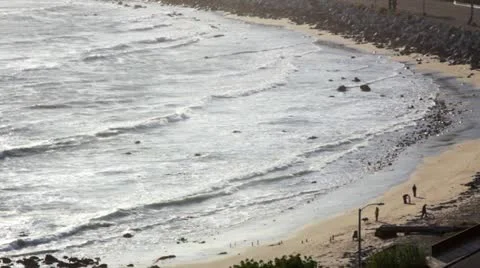 Pacific Palisades Beach 02 Stock Footage 10830757