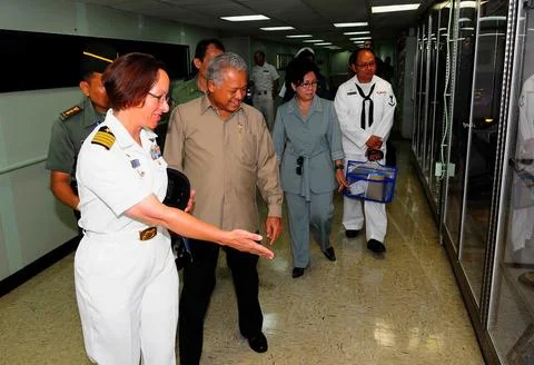 Pacific Partnership 2010 Commander Capt. Lisa M. Franchetti shows Indonesia.. Stock Photos