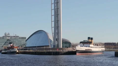 Pacific Quay and River Clyde, Glasgow Stock Footage 172094617
