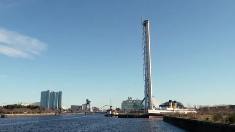 Pacific Quay and River Clyde, Glasgow Video stock 172094631