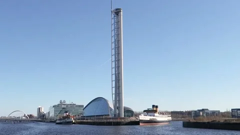 Pacific Quay and River Clyde, Glasgow Stock Footage 172094680