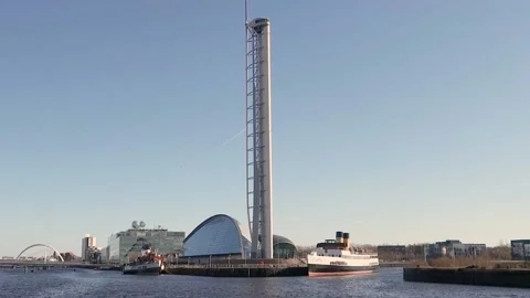 Pacific Quay and River Clyde, Glasgow Stock Footage 172094809