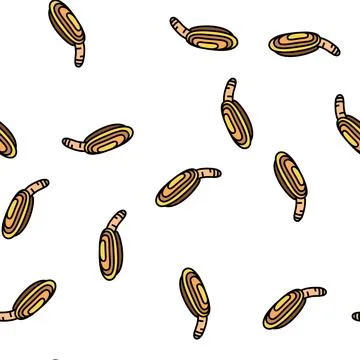 Pacific razor clam vector seamless pattern Stock Illustration
