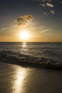 Pacific sunset Stockfoto's