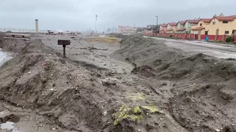 Pacifica flooding - California storms  Stock Footage 230039469