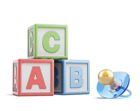 Pacifier and buzzword blocks イラスト素材