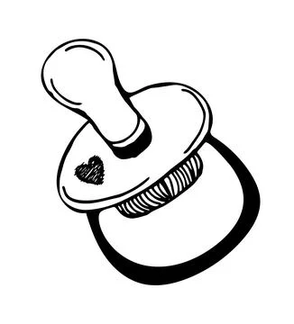Pacifier for baby, doodle Stock Illustration