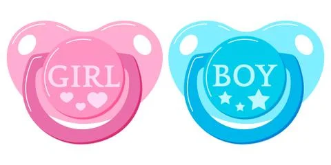 Pacifier baby dummy vector icon set isolated on white background. Stock Illustration