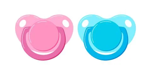 Pacifier baby dummy vector icon set isolated on white background. Stock Illustration