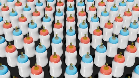 Pacifier bottles background loop Stock Footage 265248632