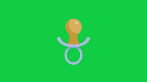 A pacifier icon with a bright green background for newborns. Stock Footage 296635914