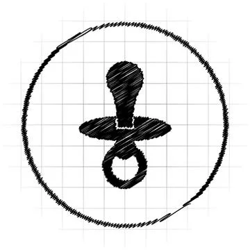 Pacifier icon. Internet button on white background.. Illustrazione stock