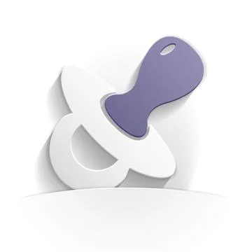 Pacifier icon paper Stock Illustration