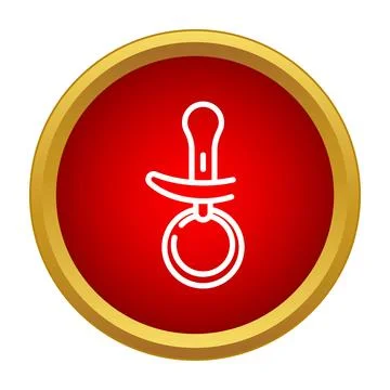 Pacifier icon representing infant care and soothing Stock Illustration