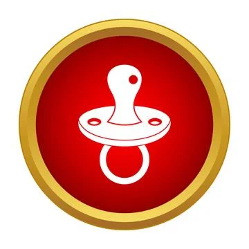 Pacifier icon representing infant care and soothing Stock Illustration