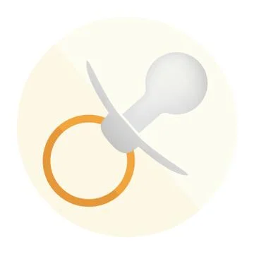Pacifier icon on the round background Stock Illustration