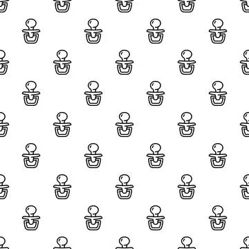 Pacifier line art icons creating repeat pattern Stock Illustration
