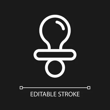 Pacifier pixel perfect white linear ui icon for dark theme Stock Illustration