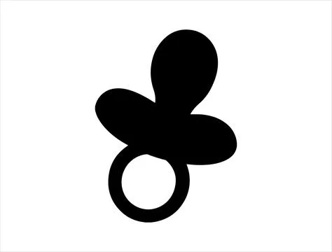 Pacifier silhouette vector art Stock Illustration
