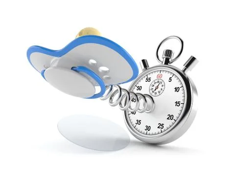 Pacifier with stopwatch Stock Illustration