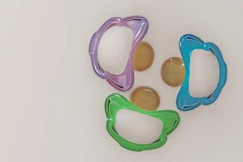 Pacifiers isolated on white background Stock Illustration