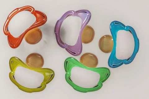 Pacifiers isolated on white background Stock Illustration