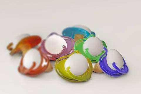 Pacifiers isolated on white background Stock Illustration