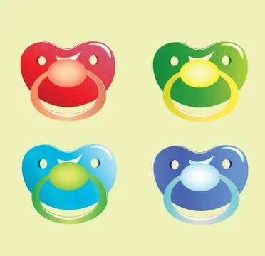 Pacifiers set Stock Illustration