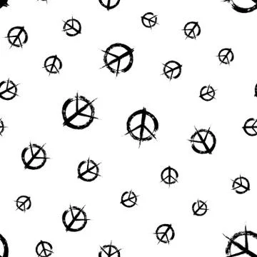 Pacifist peace symbols pattern Stock Illustration
