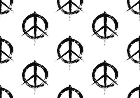 Pacifist symbol pattern painted Stock Illustration