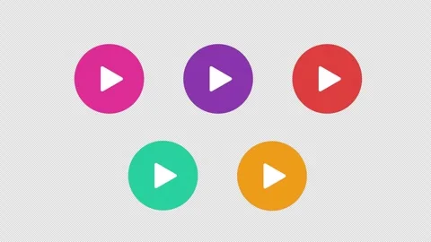 Pack of 10 Play Pause Button with waveform sound effect | Fade in fade out Stock Footage 302335668