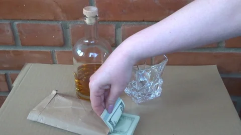 Pack of 100 dollar bills in women's hands Video stock 97786393
