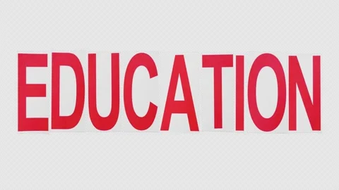 Pack Of 2 'Education' Stop Motion Paper Letters On Alpha Channel In 2 Versions Vidéo 303559220