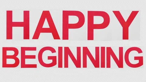 Pack Of 2 HAPPY BEGINNING Titles On Alpha Stock Footage 302556135