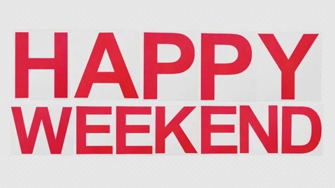  Pack Of 2 Happy Weekend Stop Motion Paper Letters On Alpha Channel  Vídeo Stock 303559629