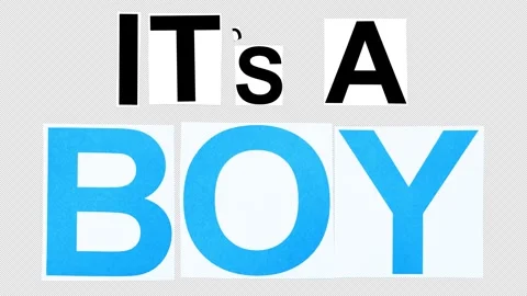 Pack Of 2 'ITs A Boy' Stop Motion Paper On Alpha Stock Footage 303578134