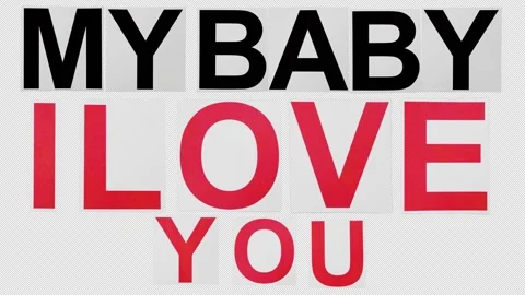 Pack Of 2 MY BABY I LOVE YOU Titles On Alpha Stock Footage 302551684