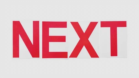  Pack Of 2 'Next' Stop Motion Paper Letters On Alpha Stock-Footage 303565426