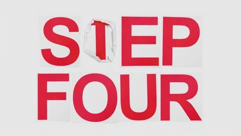 Pack Of 2 STEP FOUR Stop Motion Paper Titles On Alpha Stock Footage 303975435