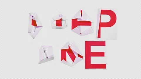  Pack Of 2 STEP ONE Stop Motion Paper Titles On Alpha Stock Footage 303974156