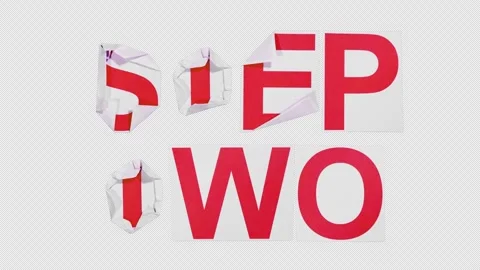  Pack Of 2 STEP TWO Stop Motion Paper Titles On Alpha Stock Footage 303970687